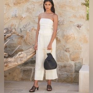 New! Cult Gaia Elle Cream Linen Pants | xxs